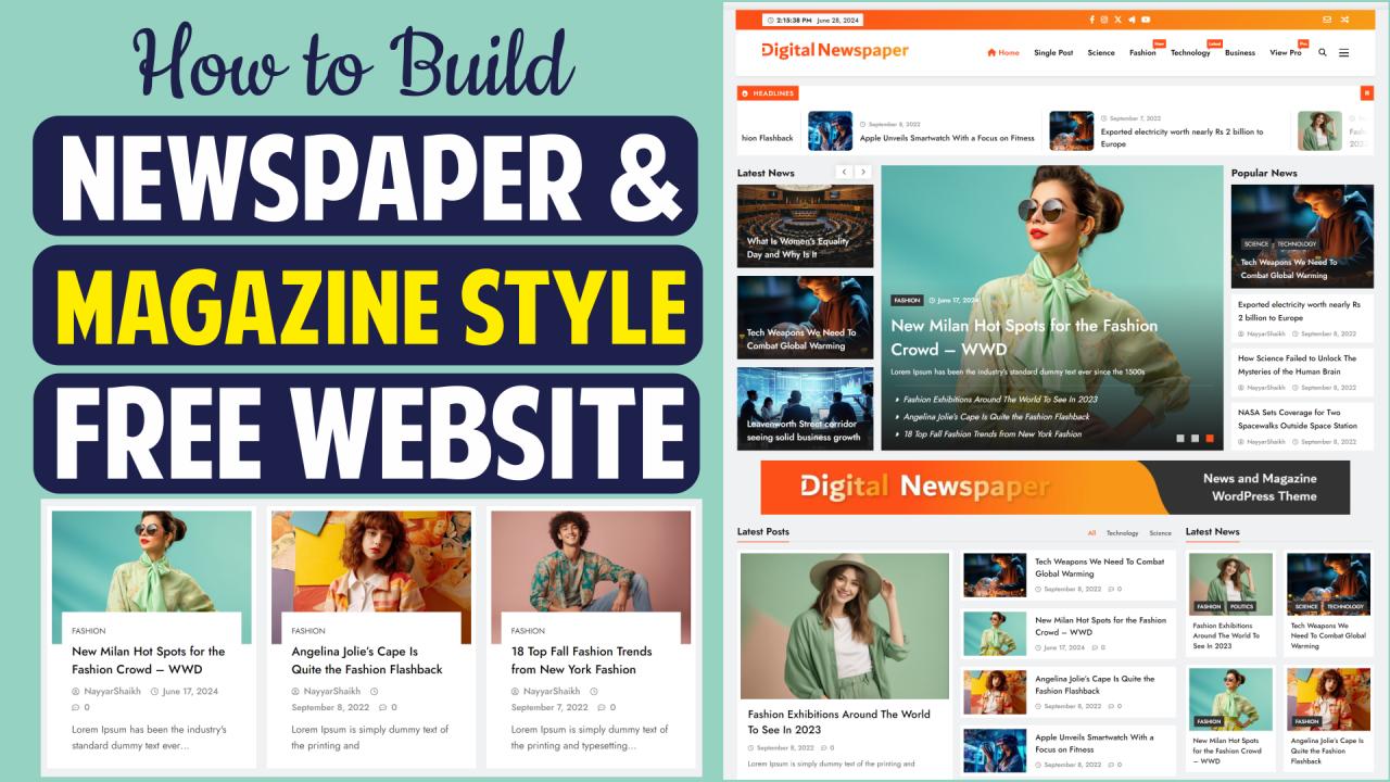 How to Make a FREE Newspaper & Magazine Blog Website with WordPress – Google AdSense Integrated