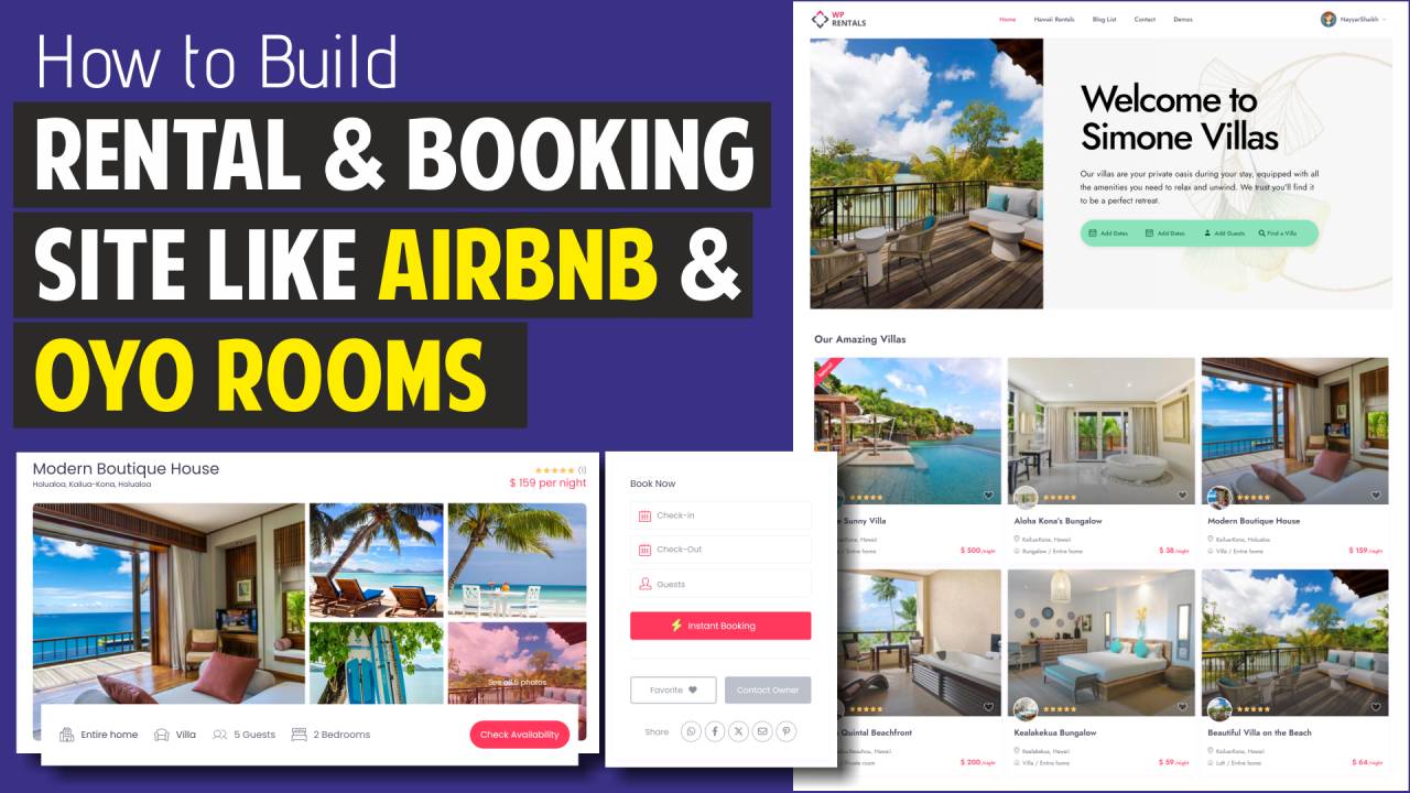 How to Make a Website like AIRBNB & OYO Rooms with WordPress – Rental & Booking Website WPRentals